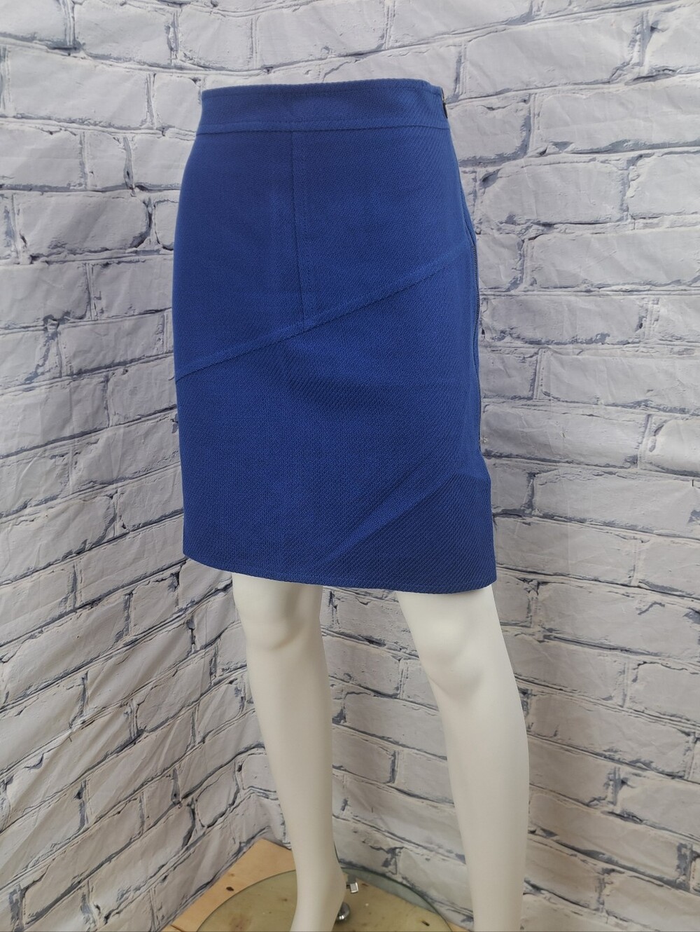 Judith & Charles Women's Skirt Side Zip A-Line Wool Cotton Blue Canada sz 10 US